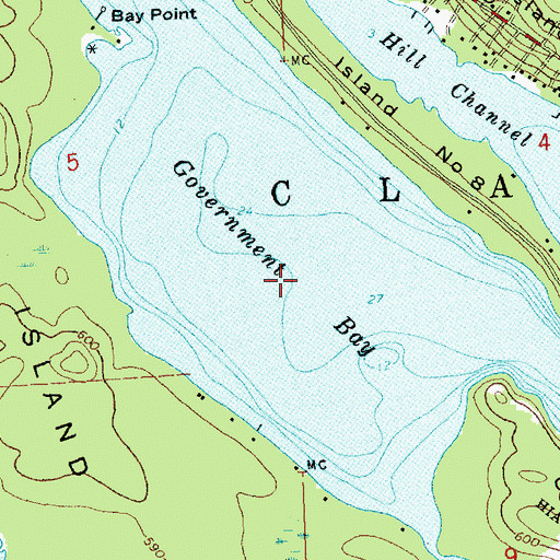 Topographic Map of Government Bay, MI