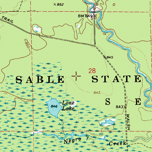 Topographic Map of Grand Sable State Forest, MI