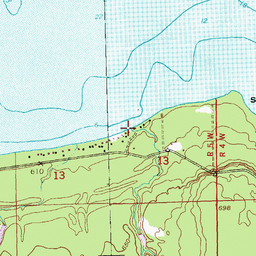 Topographic Map of Grant Creek, MI