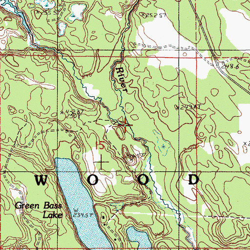 Topographic Map of Grassy Creek, MI