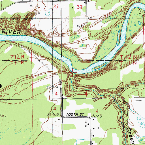 Topographic Map of Greenwood Creek, MI