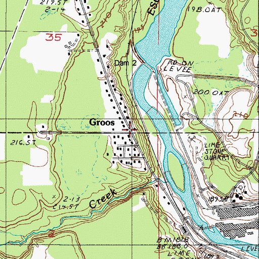 Topographic Map of Groos, MI
