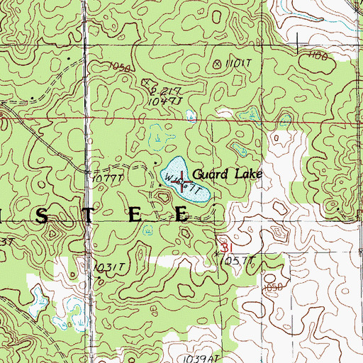 Topographic Map of Guard Lake, MI