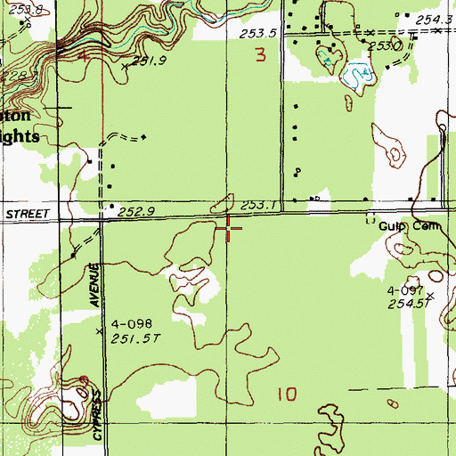 Topographic Map of Gulp Cemetery, MI