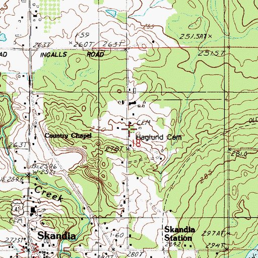 Topographic Map of Haglund Cemetery, MI