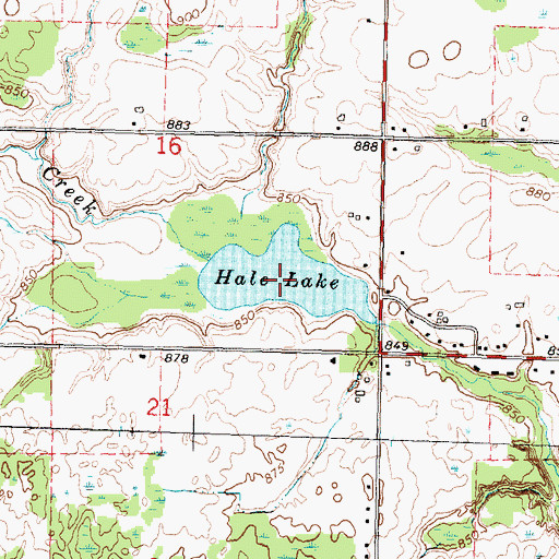 Topographic Map of Hale Lake, MI