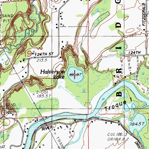 Topographic Map of Halverson Lake, MI