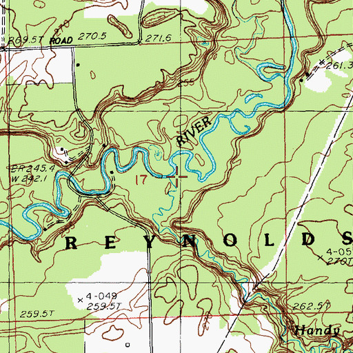Topographic Map of Handy Creek, MI