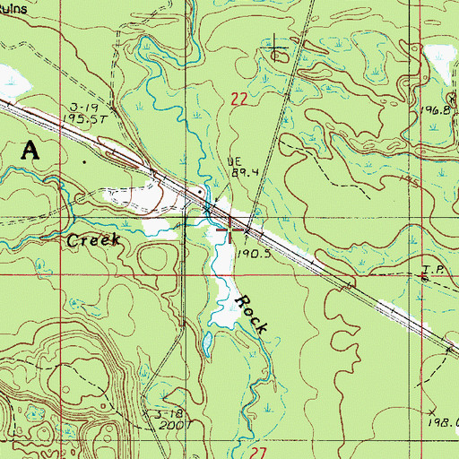 Topographic Map of Hanson Creek, MI
