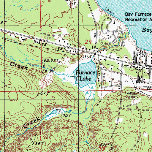 Topographic Map of Hanson Creek, MI