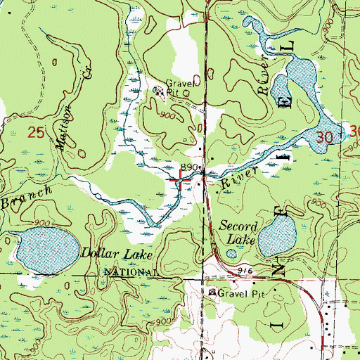 Topographic Map of Harper Creek, MI