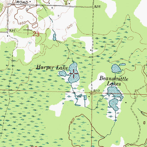Topographic Map of Harper Lake, MI