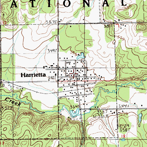 Topographic Map of Harrietta, MI