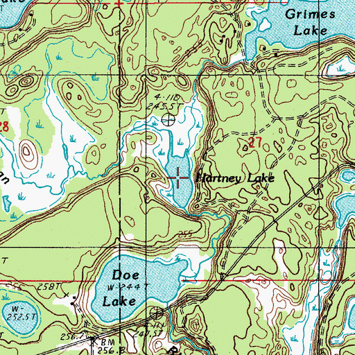Topographic Map of Hartney Lake, MI