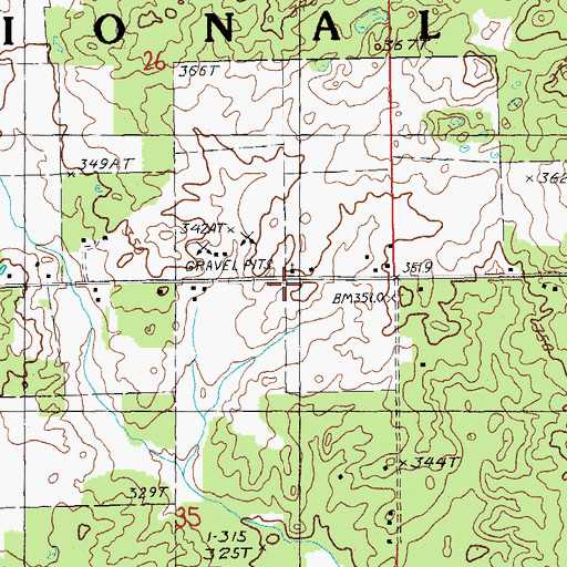 Topographic Map of Hatfield Church, MI