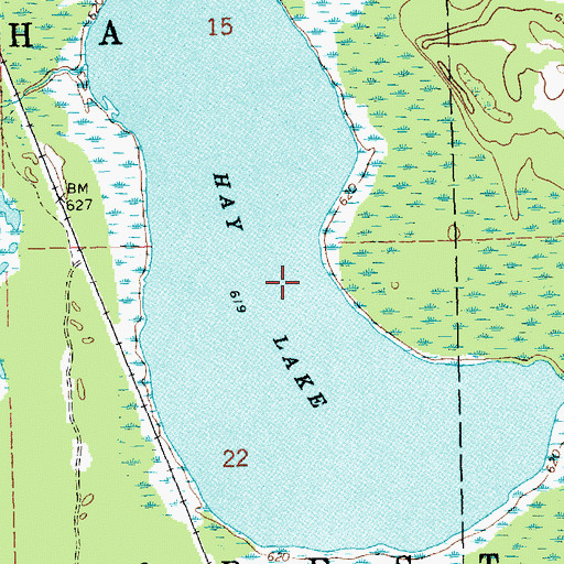 Topographic Map of Hay Lake, MI