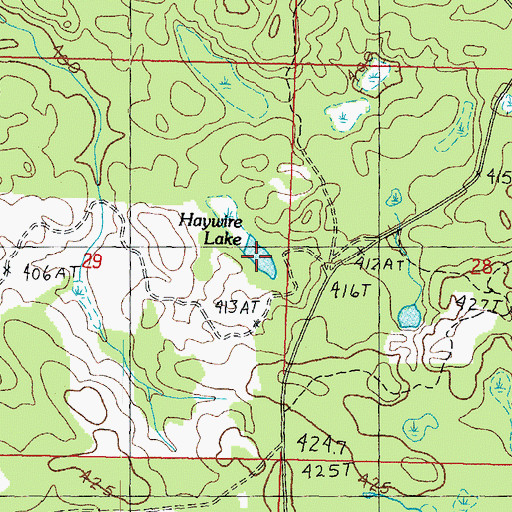 Topographic Map of Haywire Lake, MI
