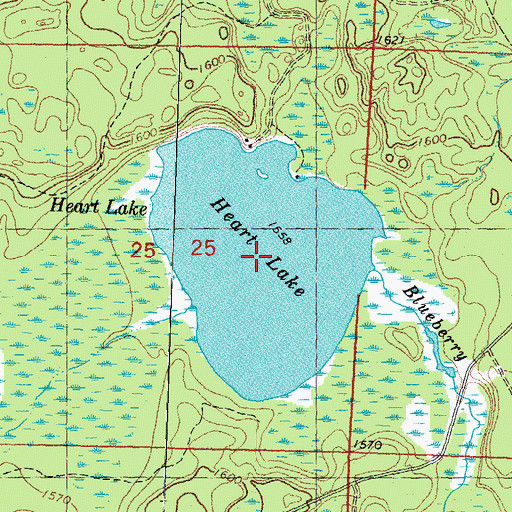 Topographic Map of Heart Lake, MI