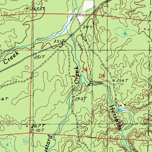 Topographic Map of Hershley Creek, MI
