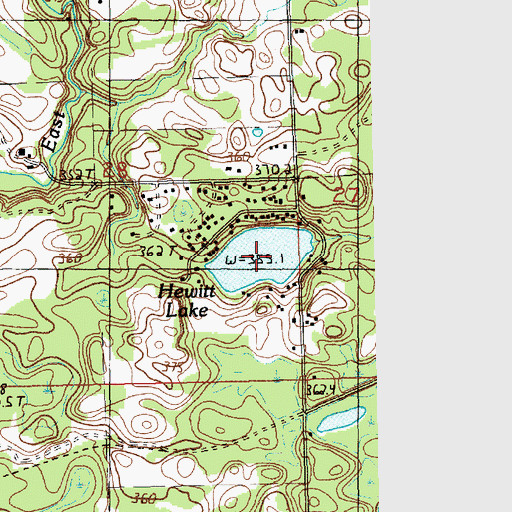 Topographic Map of Hewitt Lake, MI