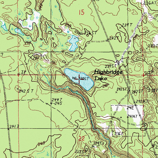 Topographic Map of Highbridge Lake, MI