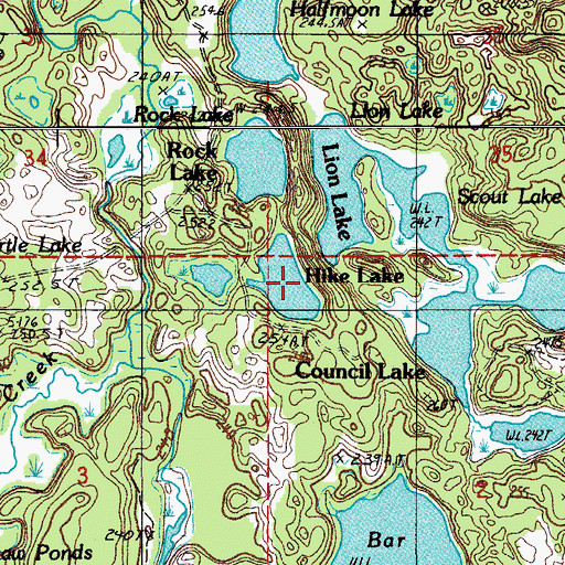 Topographic Map of Hike Lake, MI