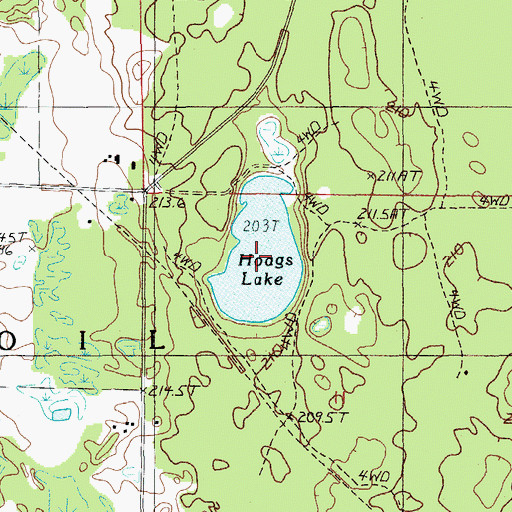 Topographic Map of Hoags Lake, MI