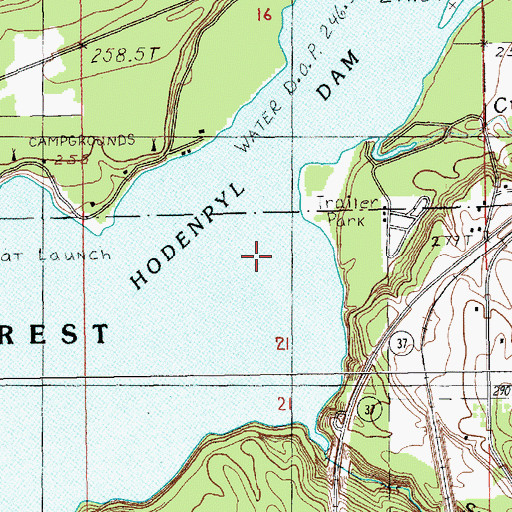 Topographic Map of Hodenpyl Dam Pond, MI