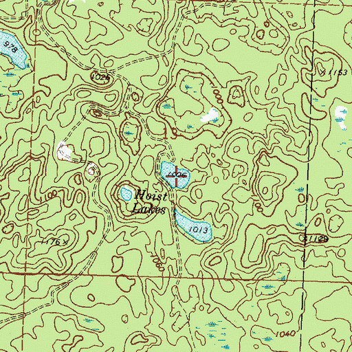 Topographic Map of Hoist Lakes, MI