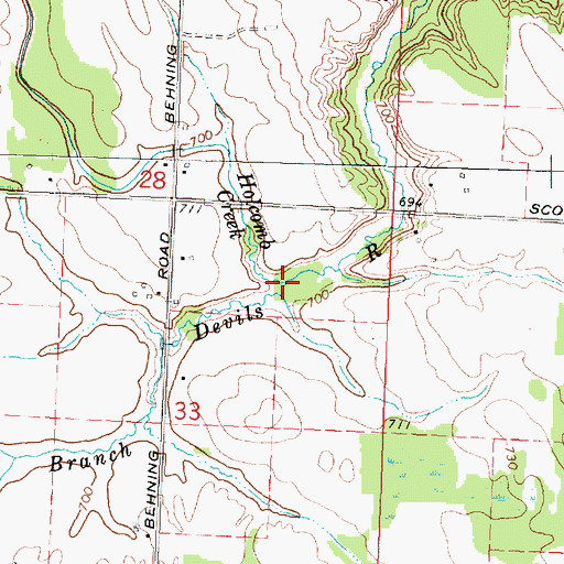 Topographic Map of Holcomb Creek, MI