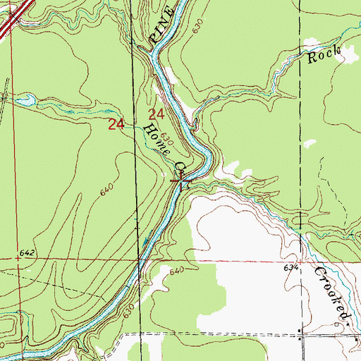 Topographic Map of Home Creek, MI