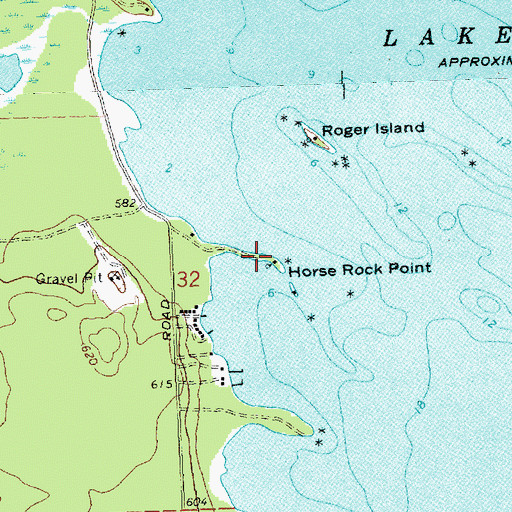 Topographic Map of Horse Rock Point, MI