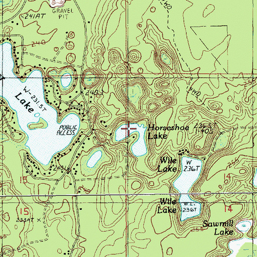 Topographic Map of Horseshoe Lake, MI