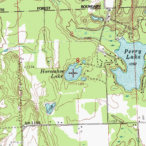 Topographic Map of Horseshoe Lake, MI