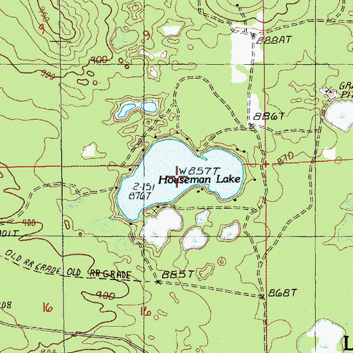 Topographic Map of Houseman Lake, MI