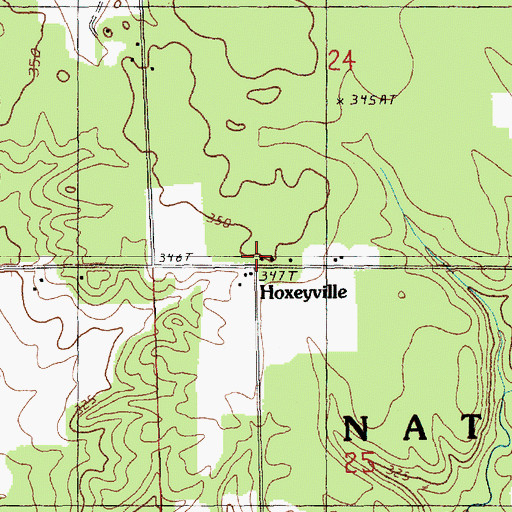 Topographic Map of Hoxeyville, MI
