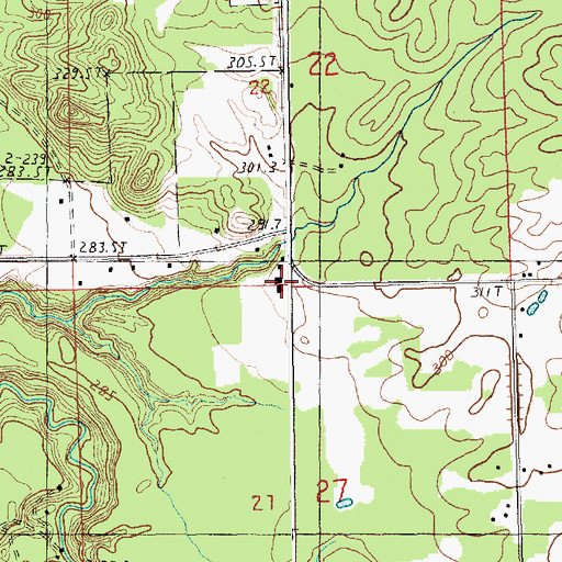 Topographic Map of Hoxeyville School, MI