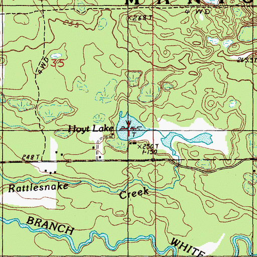 Topographic Map of Hoyt Lake, MI
