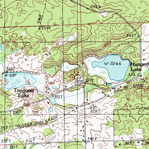 Topographic Map of Hungerford Cemetery, MI
