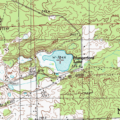 Topographic Map of Hungerford Lake, MI