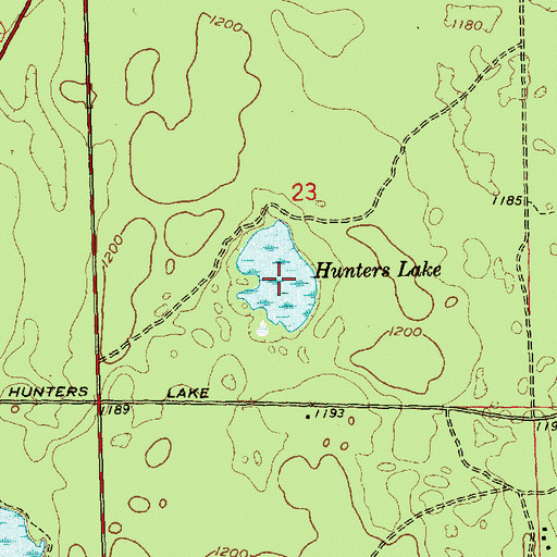 Topographic Map of Hunters Lake, MI