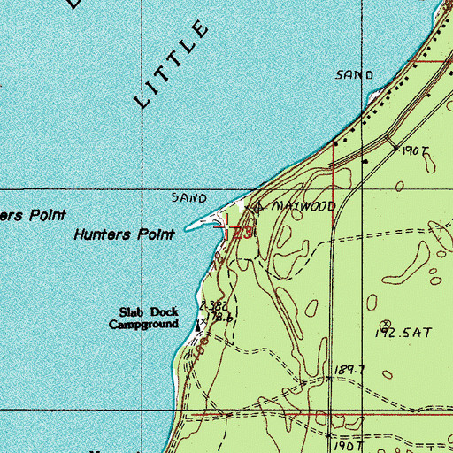 Topographic Map of Hunters Point, MI