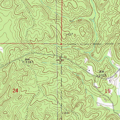 Topographic Map of Millers Gin (historical), AL
