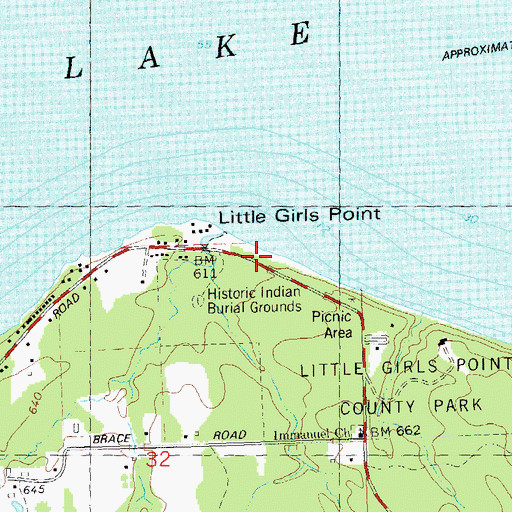 Topographic Map of Ikwesens Creek, MI