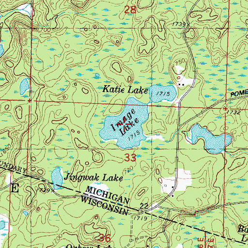 Topographic Map of Image Lake, MI