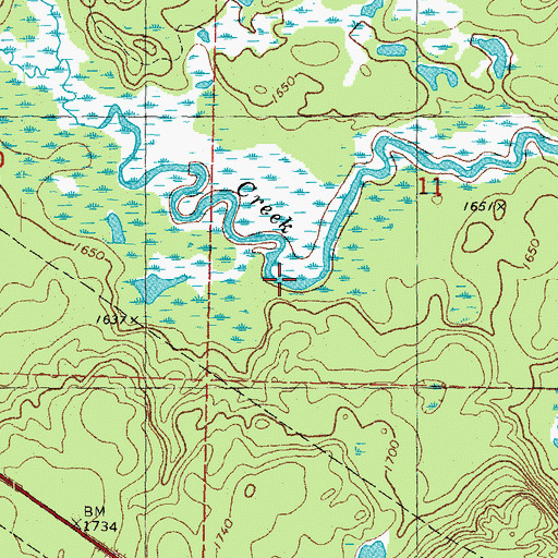 Topographic Map of Imp Creek, MI