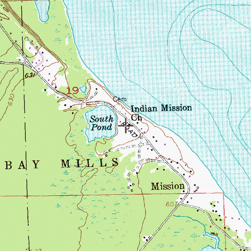 Topographic Map of Indian Mission Church, MI