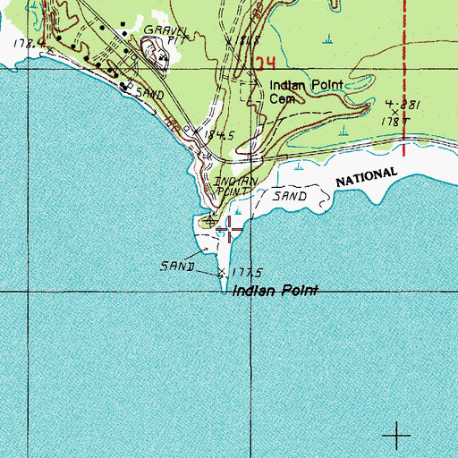 Topographic Map of Indian Point, MI