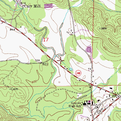 Topographic Map of Munroes Mill (historical), AL