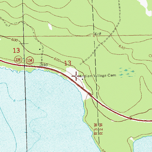 Topographic Map of Wequayoc Cemetery, MI